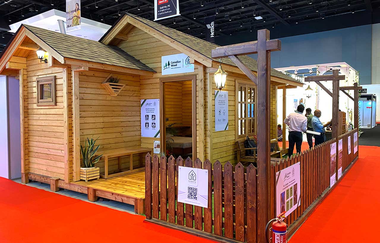 Canadian Wood Jointly Showcasing a Tongue & Groove (T&G) Style House at Index Fair 2022 with Ekbote Timber
