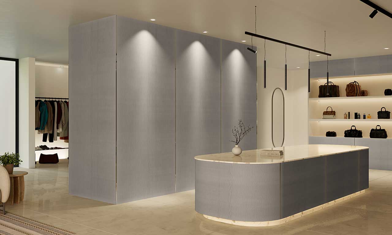 Carbon Board Panels for retail interior walls and partitions